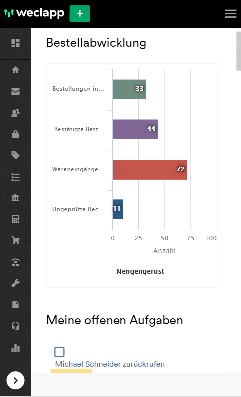 Dashboard mobile Sportverein