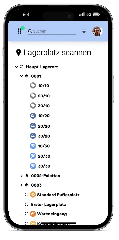 Lagerorte mobile Lager App