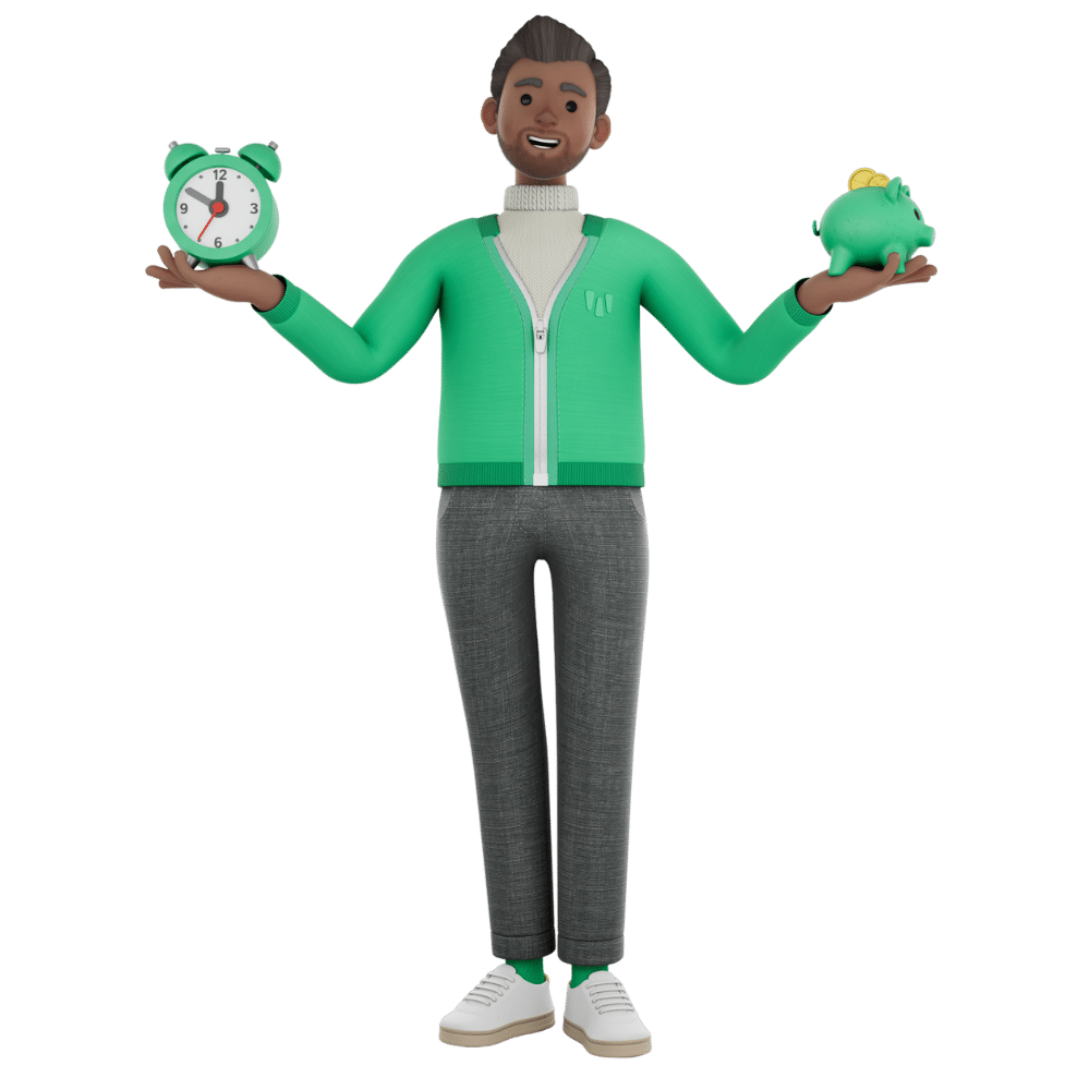 weclapp 3D Mann Time is Money