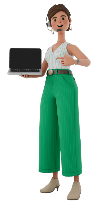 weclapp 3D Frau Laptop