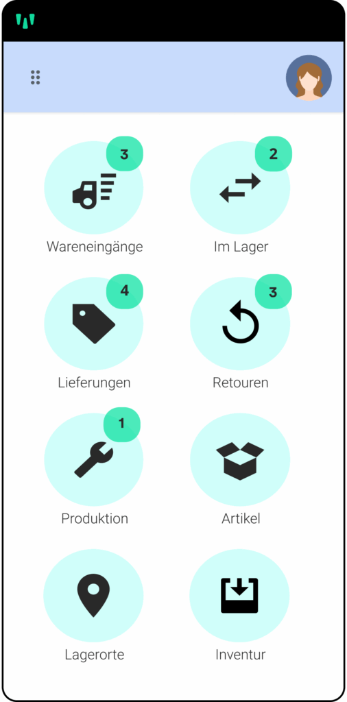 weclapp Lager-App Dashboard