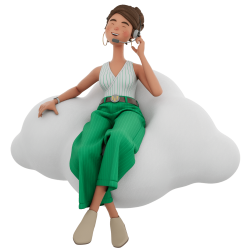 weclapp 3D Frau cloud