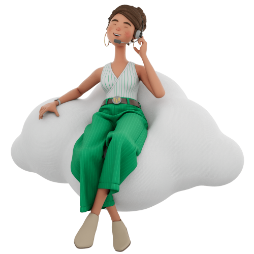 weclapp 3D Frau cloud